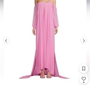 ANTONIO MELANI Pink Long Sleeve Off the Shoulder Dress